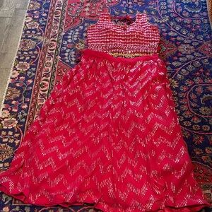 Indian lehenga pink mirror embroidery